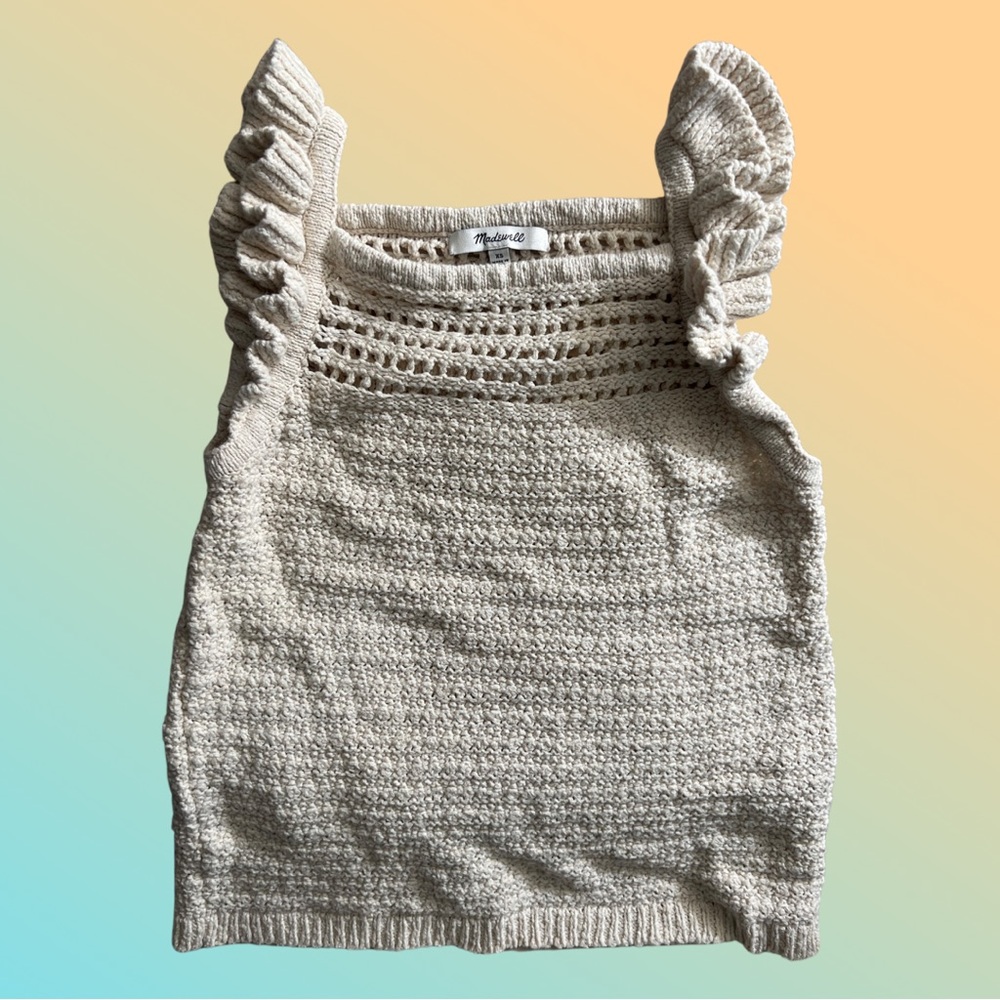 Madewell Cream Knit Sleeveless Top